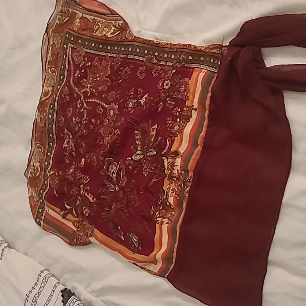 Red Mandela Design Scarf  Top